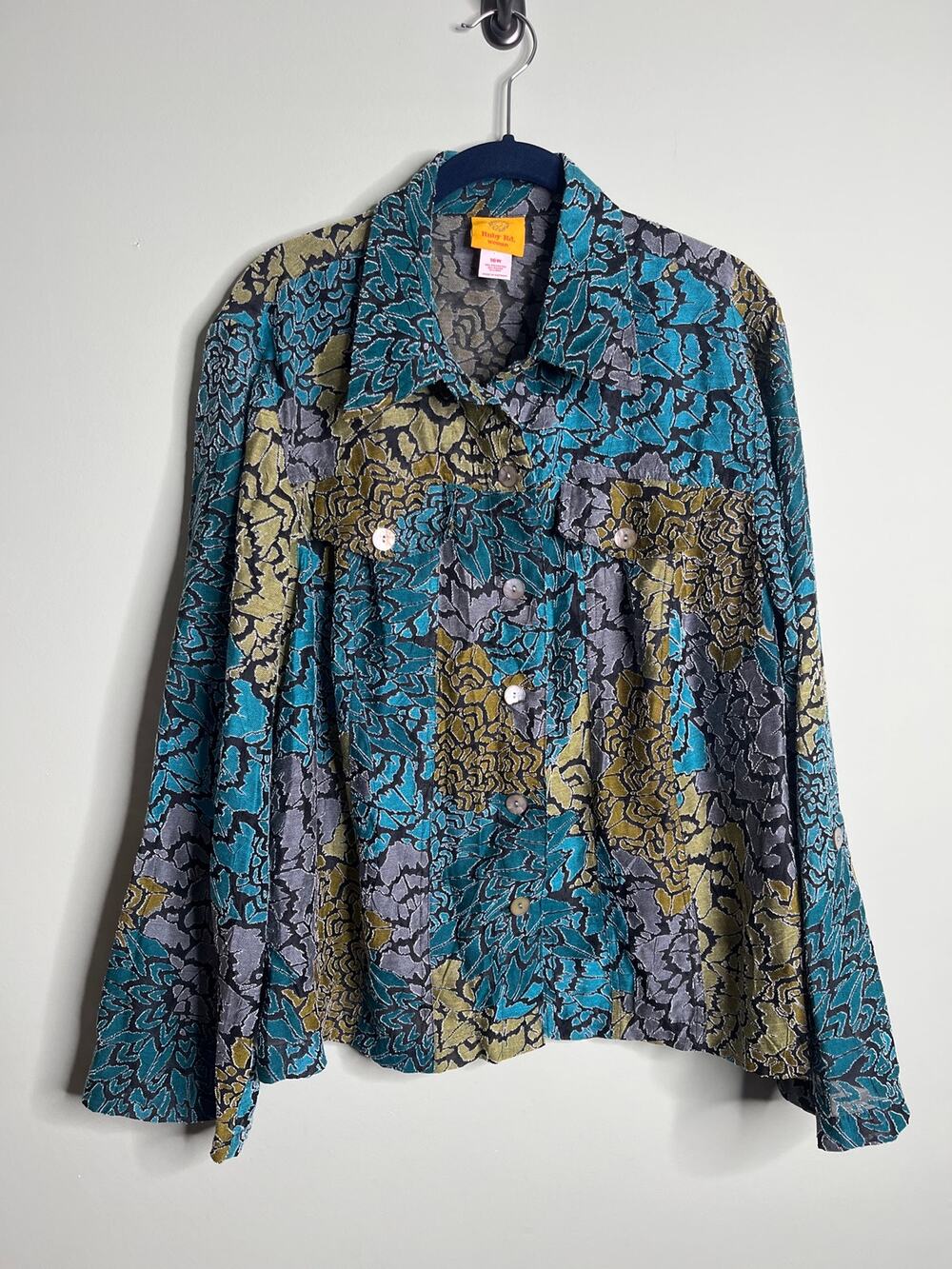 Ruby Rd Linen Blend Button Up 16W